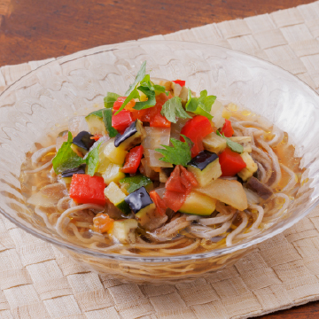 レンジでラタトゥイユそば